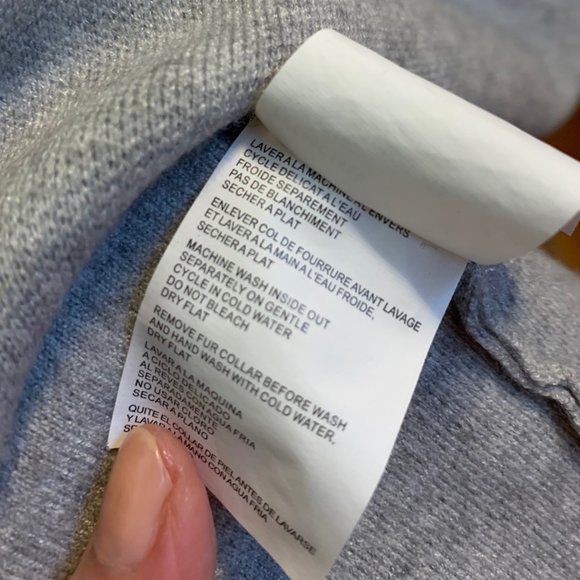 Tristan, Cardigan, Jacket, with faux fur collar, Snap buttons, Size L/M. Grey. - Picture 12 of 12